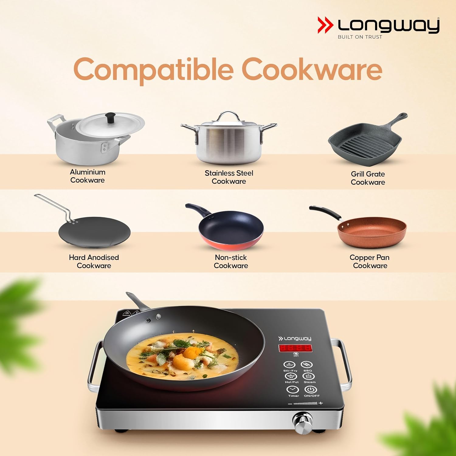 Longway Infralite Pro ICT 2200 W Infrared Cooktop